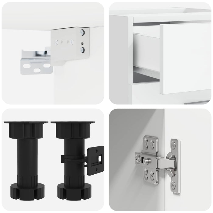Unitate de bucătărie LYON 4 pcs Alb Lemn prelucrat WALTI