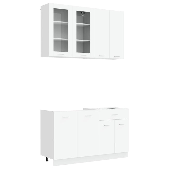 Unitate de bucătărie LYON 4 pcs Alb Lemn prelucrat WALTI