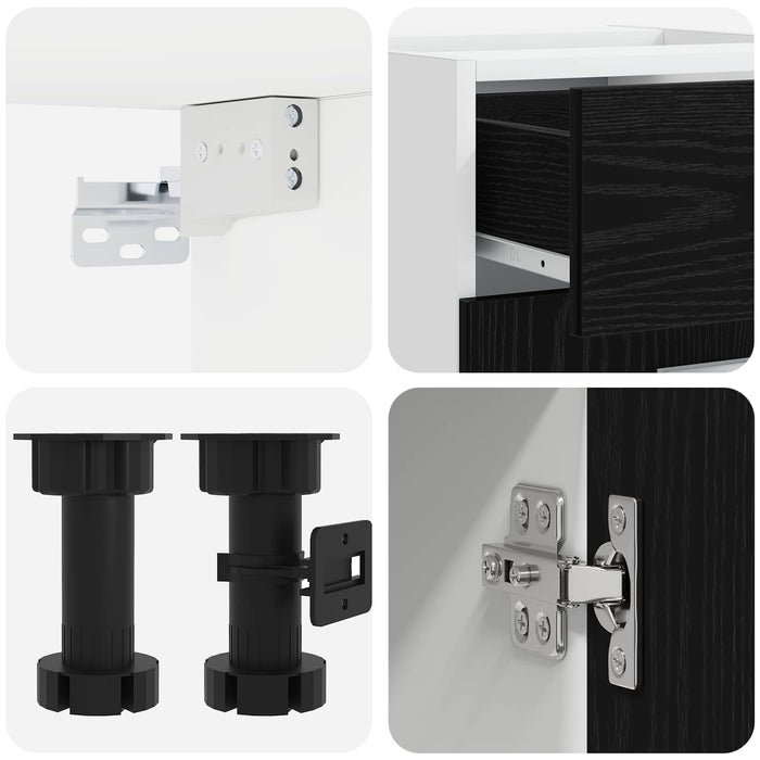 Unitate de bucătărie LYON 4 pcs Stejar Negru Lemn prelucrat WALTI