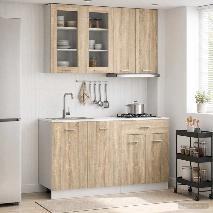 Unitate de bucătărie LYON 4 pcs Stejar Sonoma Lemn prelucrat WALTI