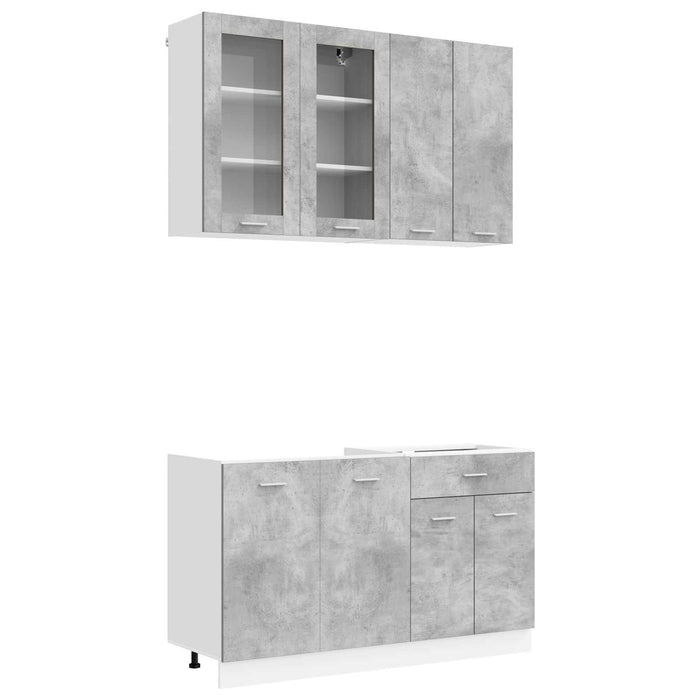 Unitate de bucătărie LYON 4 pcs Gri Beton Lemn prelucrat WALTI