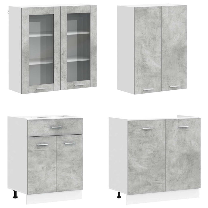 Unitate de bucătărie LYON 4 pcs Gri Beton Lemn prelucrat WALTI