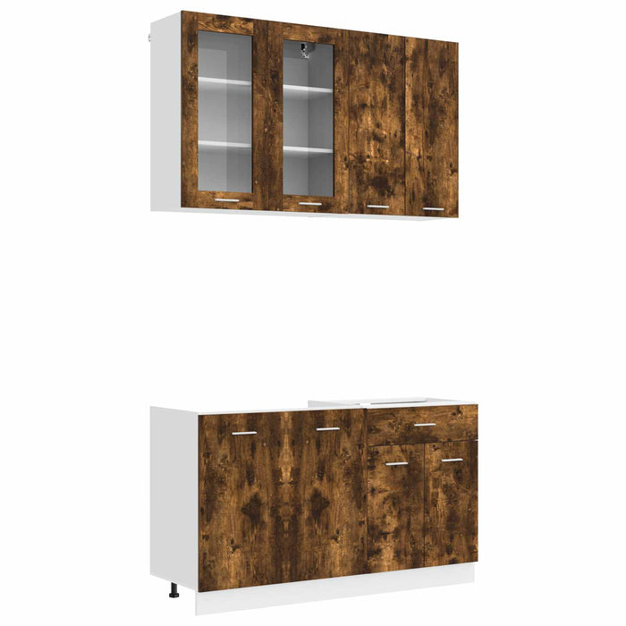 Unitate de bucătărie LYON 4 pcs Stejar fumuriu Lemn prelucrat WALTI