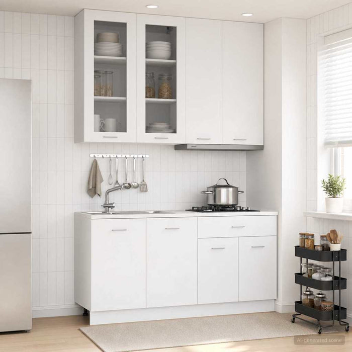 Unitate de bucătărie LYON 4 pcs Alb Lemn prelucrat WALTI