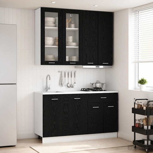 Unitate de bucătărie LYON 4 pcs Stejar Negru Lemn prelucrat - WALTI WALTI