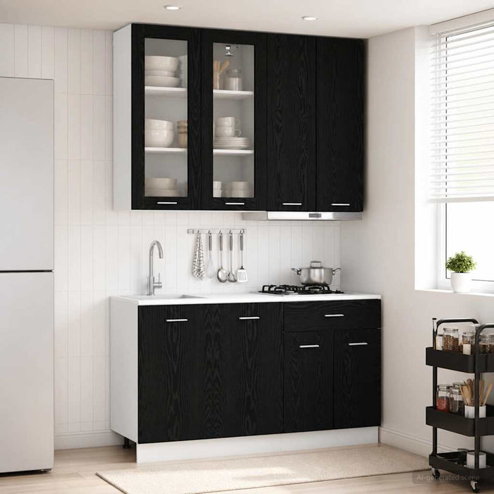 Unitate de bucătărie LYON 4 pcs Stejar Negru Lemn prelucrat WALTI