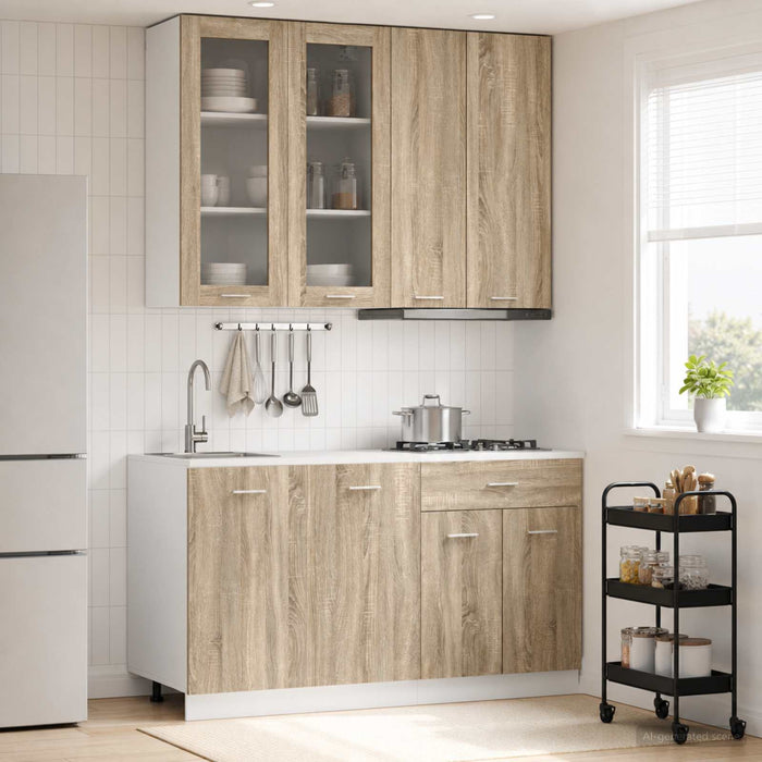 Unitate de bucătărie LYON 4 pcs Stejar Sonoma Lemn prelucrat WALTI