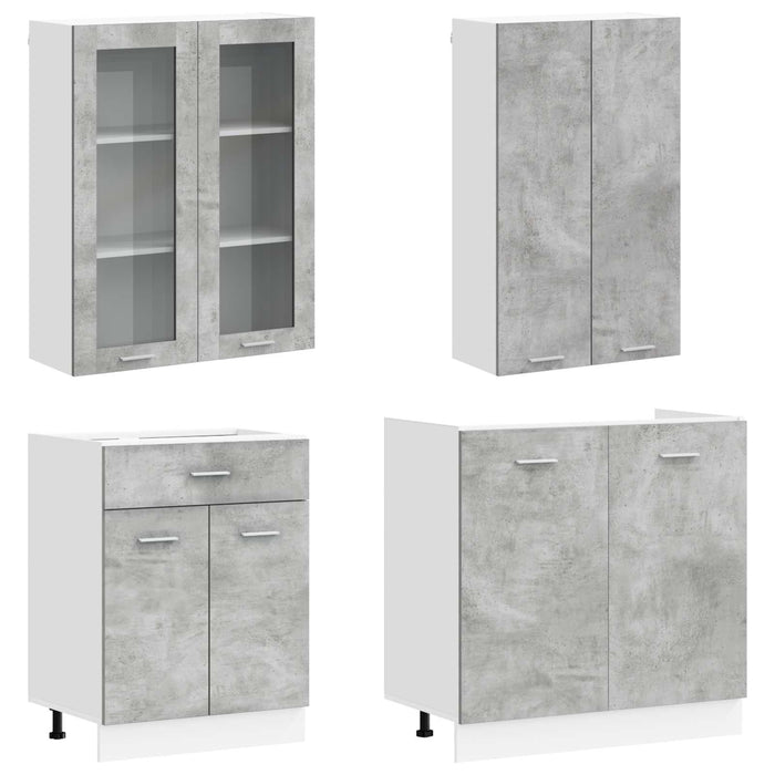 Unitate de bucătărie LYON 4 pcs Gri Beton Lemn prelucrat WALTI
