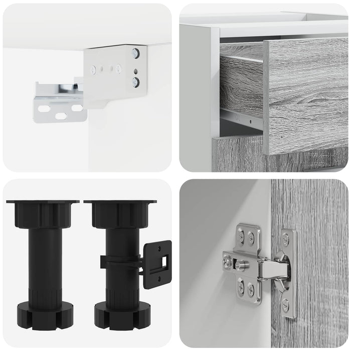 Unitate de bucătărie LYON 4 pcs Sonoma gri Lemn prelucrat WALTI