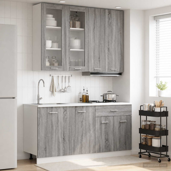 Unitate de bucătărie LYON 4 pcs Sonoma gri Lemn prelucrat WALTI