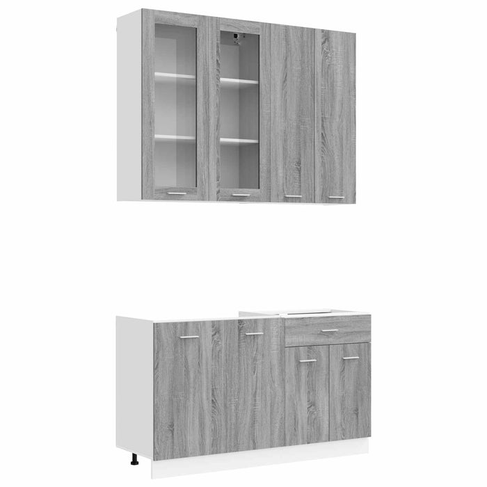 Unitate de bucătărie LYON 4 pcs Sonoma gri Lemn prelucrat WALTI