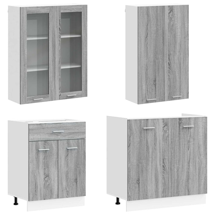 Unitate de bucătărie LYON 4 pcs Sonoma gri Lemn prelucrat WALTI