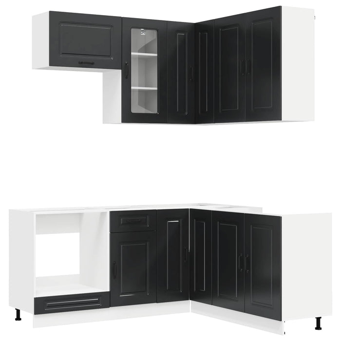 Unitate de bucătărie KALMAR 8 pcs Negru Lemn prelucrat WALTI