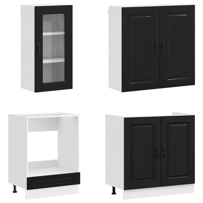 Unitate de bucătărie KALMAR 8 pcs Negru Lemn prelucrat WALTI