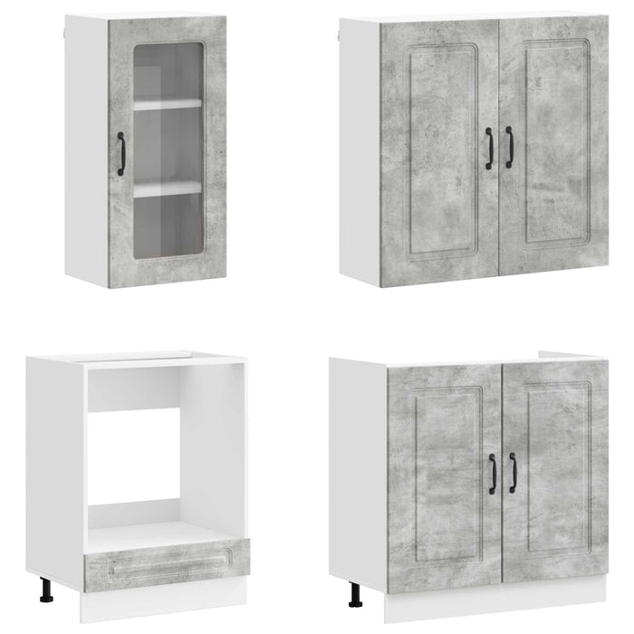 Unitate de bucătărie KALMAR 8 pcs Gri Beton Lemn prelucrat WALTI