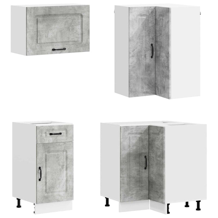 Unitate de bucătărie KALMAR 8 pcs Gri Beton Lemn prelucrat WALTI