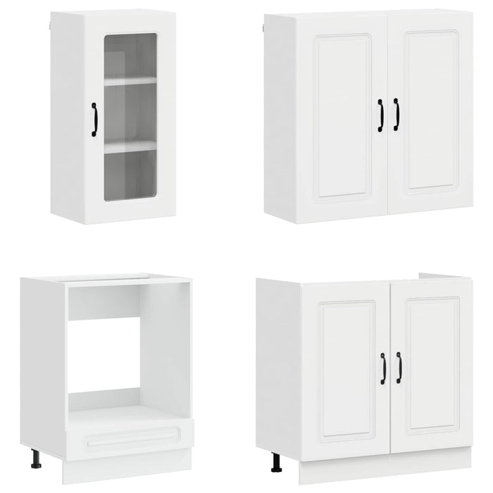 Unitate de bucătărie KALMAR 8 pcs Alb foarte lucios WALTI
