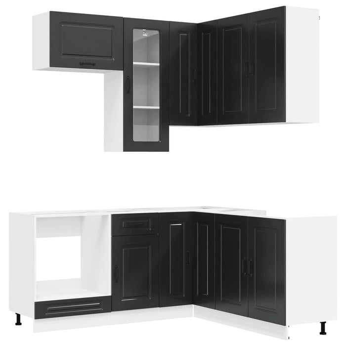 Unitate de bucătărie KALMAR 8 pcs Negru Lemn prelucrat WALTI