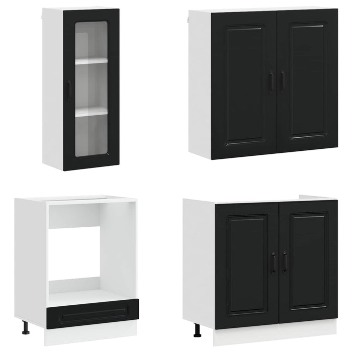 Unitate de bucătărie KALMAR 8 pcs Negru Lemn prelucrat WALTI