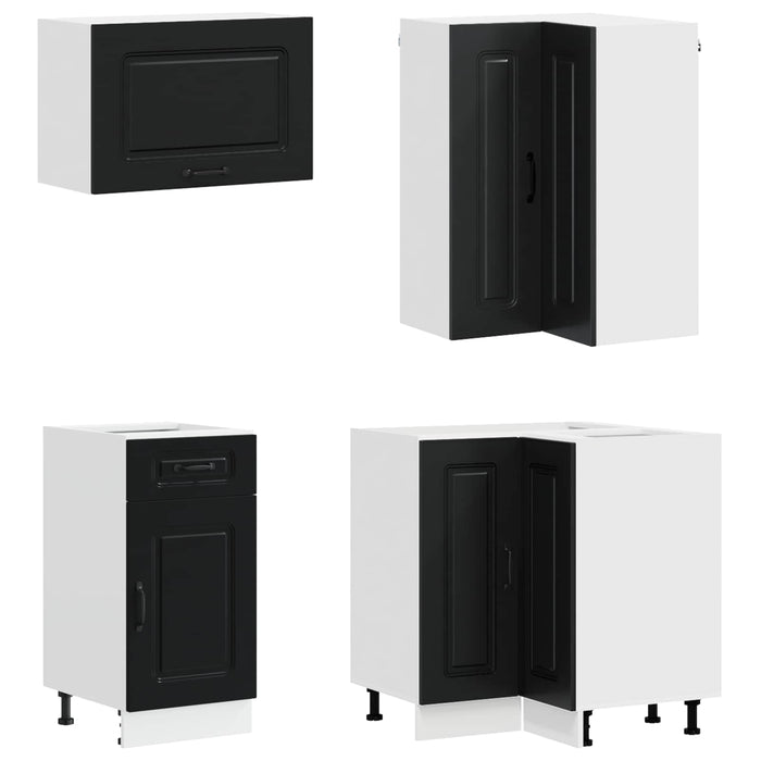 Unitate de bucătărie KALMAR 8 pcs Negru Lemn prelucrat WALTI