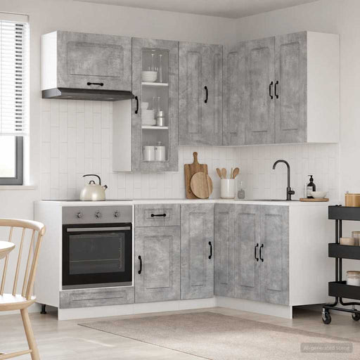 Unitate de bucătărie KALMAR 8 pcs Gri Beton Lemn prelucrat - WALTI WALTI