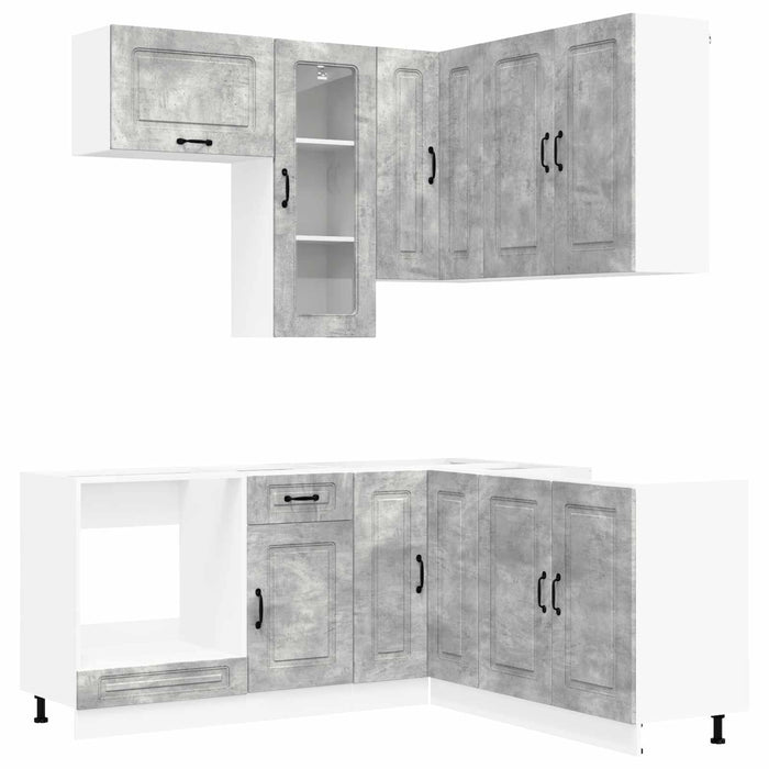 Unitate de bucătărie KALMAR 8 pcs Gri Beton Lemn prelucrat WALTI