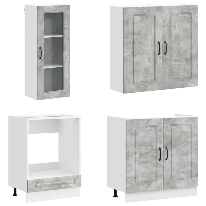Unitate de bucătărie KALMAR 8 pcs Gri Beton Lemn prelucrat WALTI