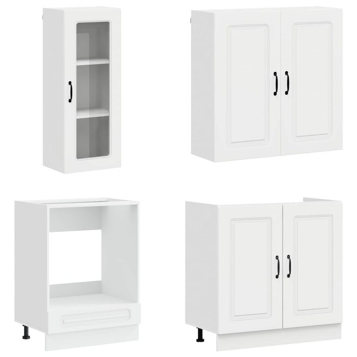 Unitate de bucătărie KALMAR 8 pcs Alb foarte lucios WALTI