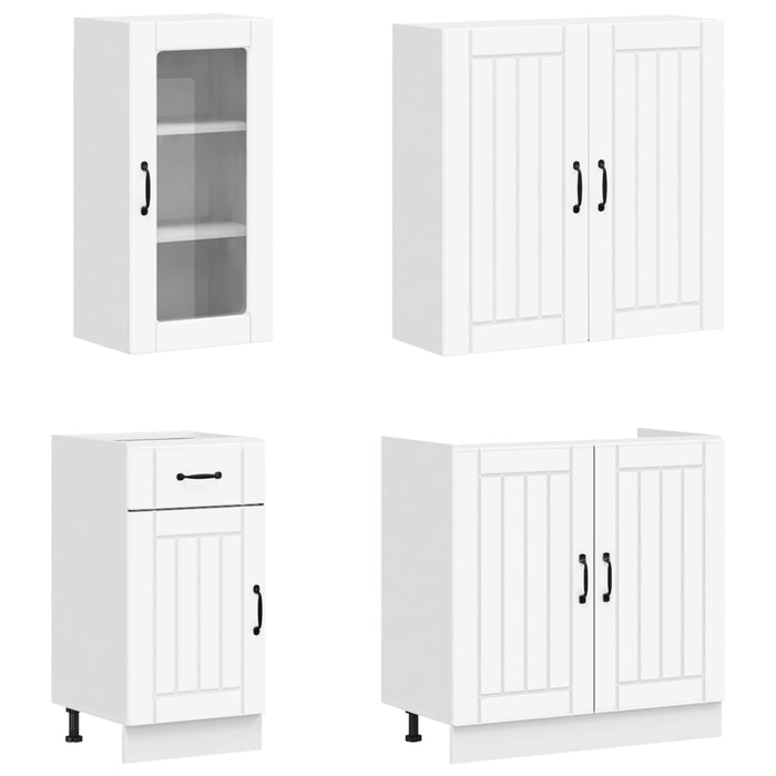 Unitate de bucătărie LUCCA 8 pcs Alb Lemn prelucrat WALTI