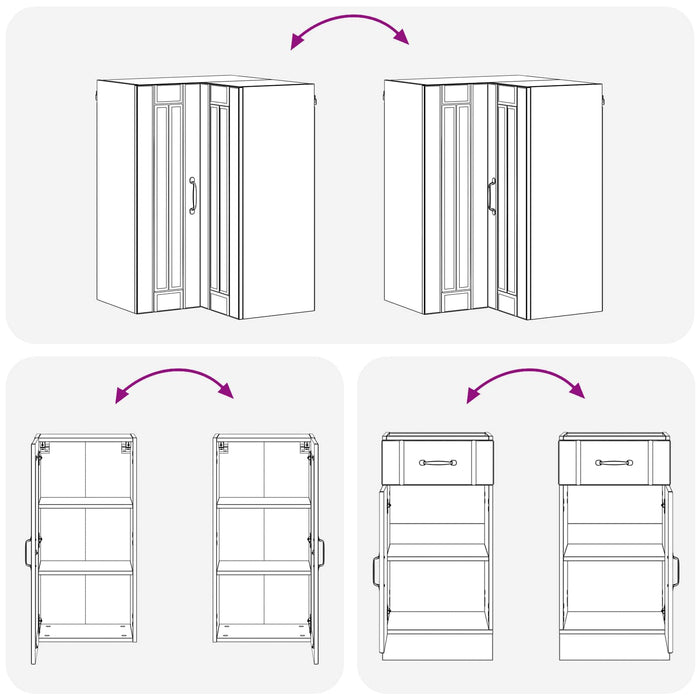Unitate de bucătărie LUCCA 8 pcs Alb Lemn prelucrat WALTI