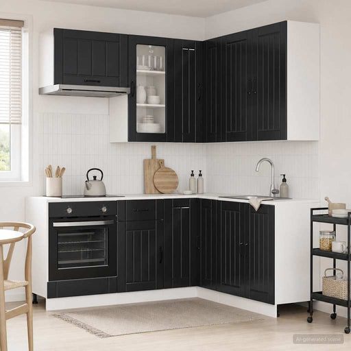 Unitate de bucătărie LUCCA 8 pcs Negru Lemn prelucrat - WALTI WALTI