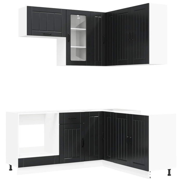 Unitate de bucătărie LUCCA 8 pcs Negru Lemn prelucrat - WALTI WALTI