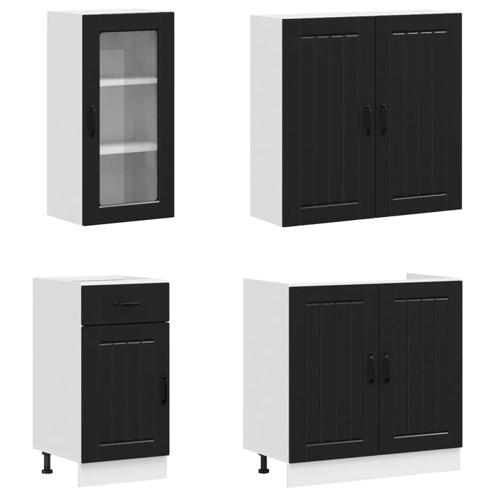 Unitate de bucătărie LUCCA 8 pcs Negru Lemn prelucrat - WALTI WALTI