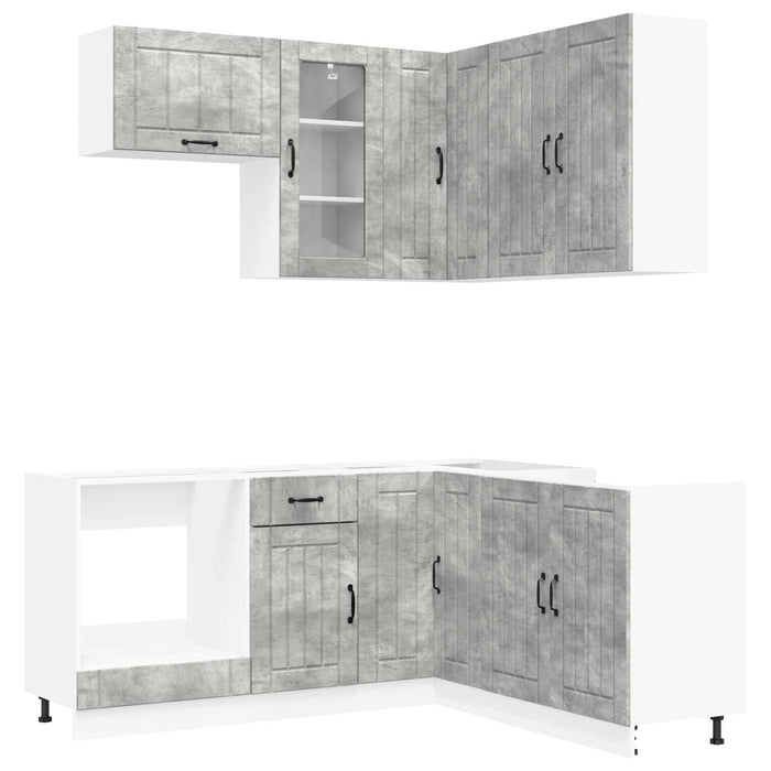 Unitate de bucătărie LUCCA 8 pcs Gri Beton Lemn prelucrat WALTI