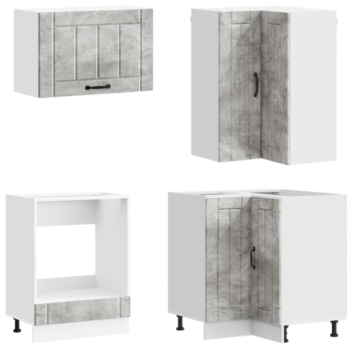 Unitate de bucătărie LUCCA 8 pcs Gri Beton Lemn prelucrat WALTI
