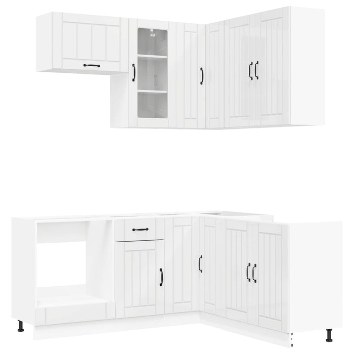 Unitate de bucătărie LUCCA 8 pcs Alb foarte lucios - WALTI WALTI