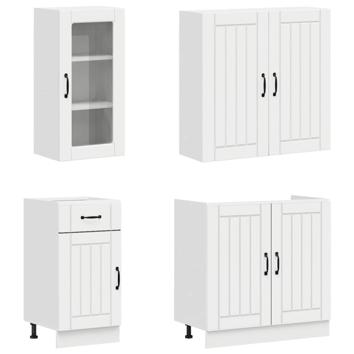 Unitate de bucătărie LUCCA 8 pcs Alb foarte lucios - WALTI WALTI
