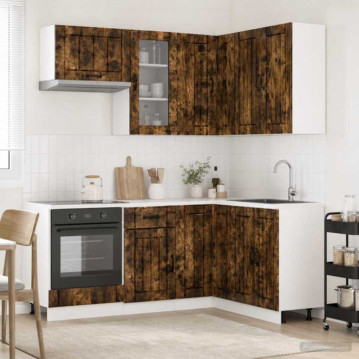 Unitate de bucătărie LUCCA 8 pcs Stejar fumuriu Lemn prelucrat WALTI