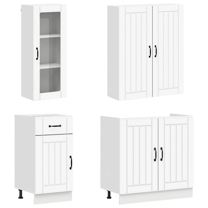 Unitate de bucătărie LUCCA 8 pcs Alb Lemn prelucrat WALTI