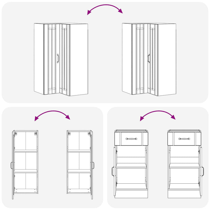 Unitate de bucătărie LUCCA 8 pcs Alb Lemn prelucrat WALTI