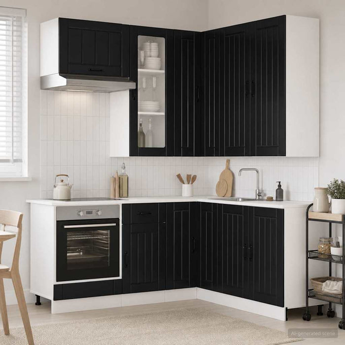 Unitate de bucătărie LUCCA 8 pcs Negru Lemn prelucrat - WALTI WALTI