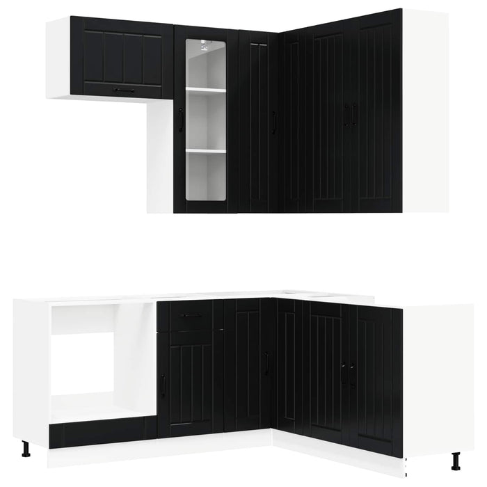 Unitate de bucătărie LUCCA 8 pcs Negru Lemn prelucrat - WALTI WALTI