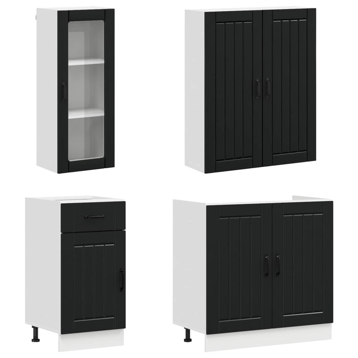 Unitate de bucătărie LUCCA 8 pcs Negru Lemn prelucrat - WALTI WALTI