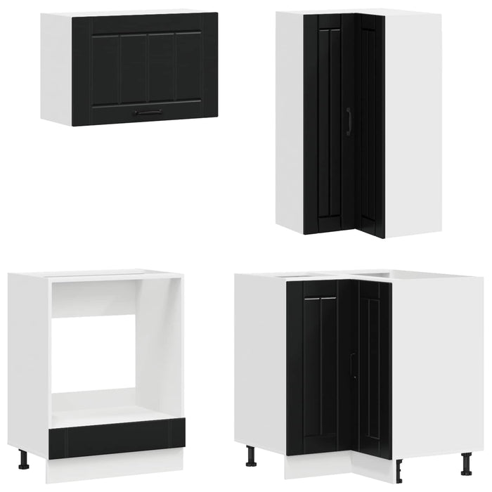 Unitate de bucătărie LUCCA 8 pcs Negru Lemn prelucrat - WALTI WALTI