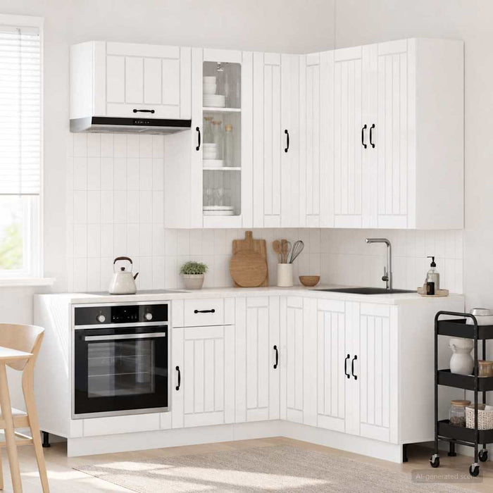 Unitate de bucătărie LUCCA 8 pcs Alb foarte lucios WALTI