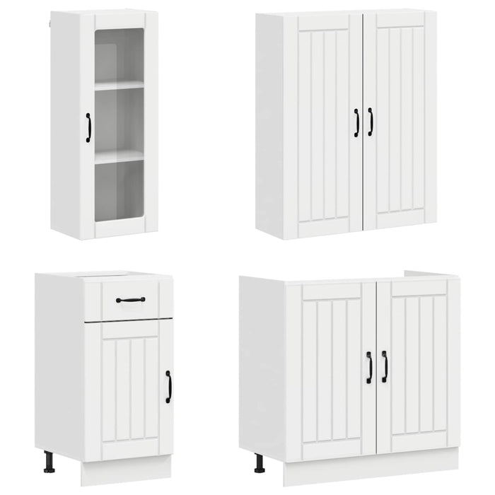 Unitate de bucătărie LUCCA 8 pcs Alb foarte lucios WALTI
