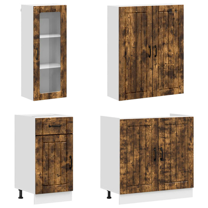 Unitate de bucătărie LUCCA 8 pcs Stejar fumuriu Lemn prelucrat WALTI