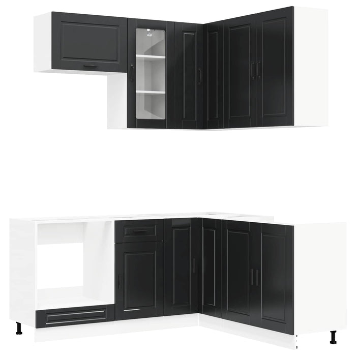 Unitate de bucătărie PORTO 8 pcs Negru Lemn prelucrat - WALTI WALTI