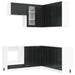 Unitate de bucătărie PORTO 8 pcs Negru Lemn prelucrat - WALTI WALTI