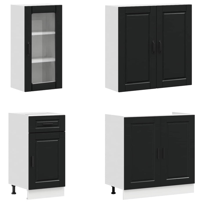 Unitate de bucătărie PORTO 8 pcs Negru Lemn prelucrat - WALTI WALTI